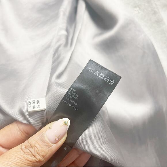 Whistles Grey Wool Button Down Coat Size 6 - Picture 6 of 9